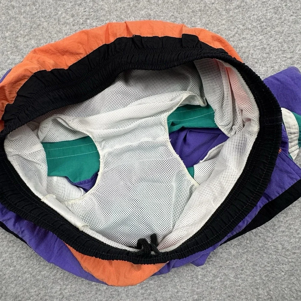 Vtg St. John's‎ Bay Color Block Swim Trunks Medium Retro Surf Beach Vacation 80s
